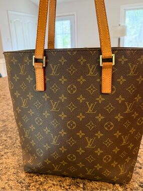 Louis Vuitton Monogram Tote in Brown and Tan Leather